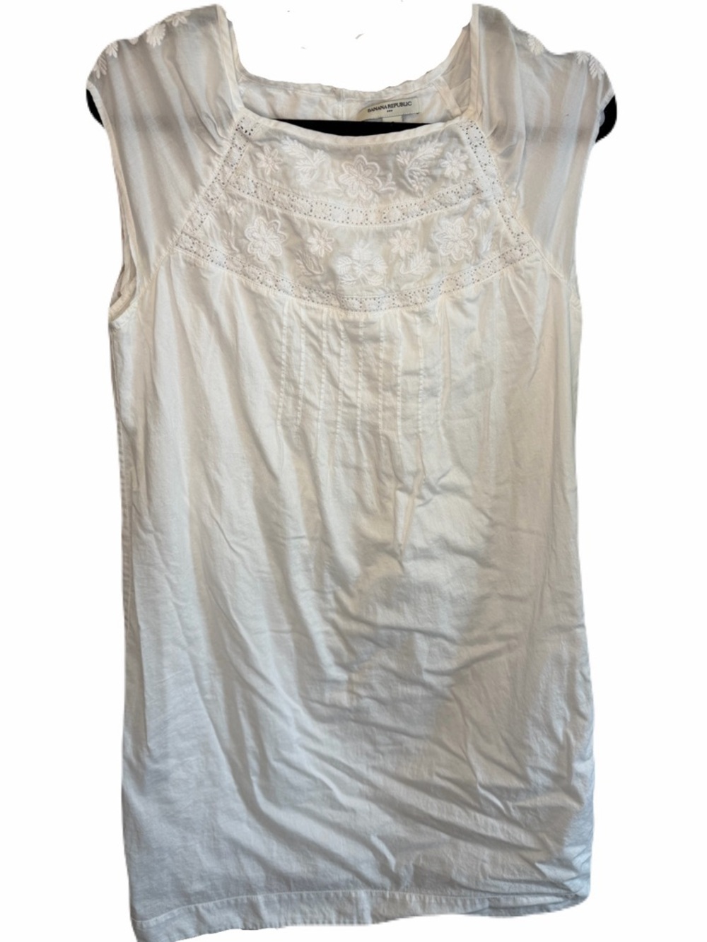 Banana Republic White Cotton Dress Size 8 Made in India